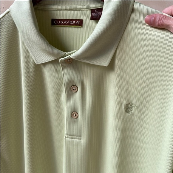 CUBAVERA Men’s Light Lime Textured Polo Golf Shirt Pineapple Embroidered Logo XL - Picture 15 of 16
